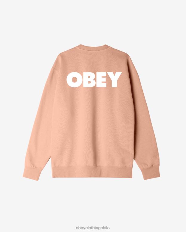 ropa 40VX215 hombres cuello redondo audaz y pesado OBEY parfait de durazno