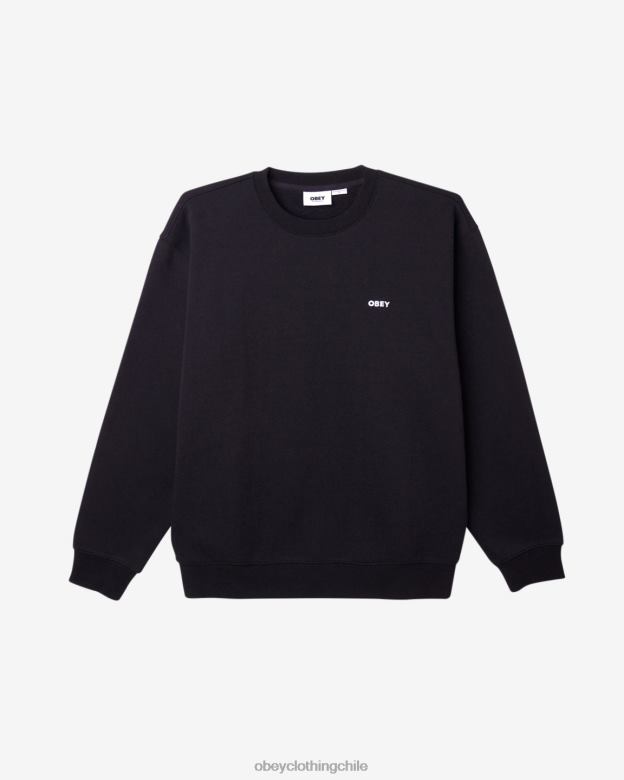 ropa 40VX217 hombres est. funciona con cuello redondo atrevido OBEY negro