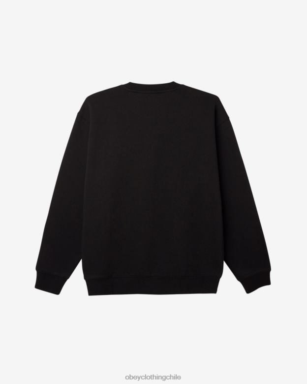 ropa 40VX217 hombres est. funciona con cuello redondo atrevido OBEY negro