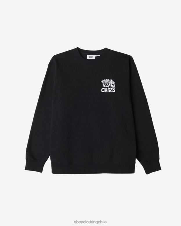 ropa 40VX227 hombres cuello redondo del programa de paz OBEY negro