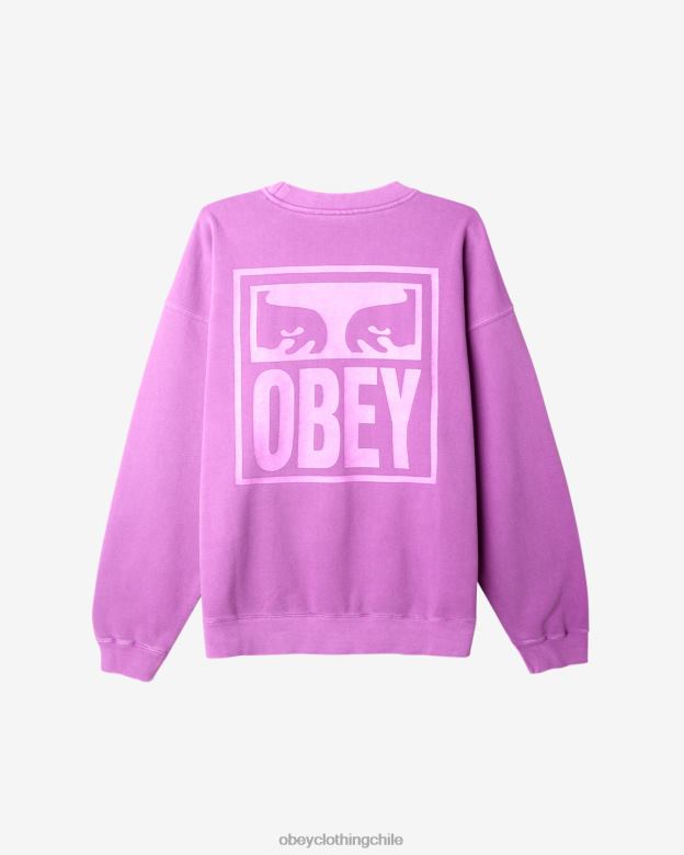 ropa 40VX232 hombres icono de ojos cuello redondo extrapesado OBEY pigmento de zarzamora
