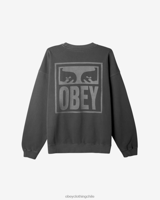 ropa 40VX233 hombres icono de ojos cuello redondo extrapesado OBEY pigmento negro pirata