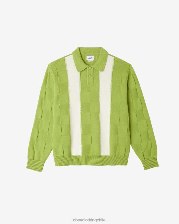 ropa 40VX267 hombres suéter polo albert OBEY verde estragón multi