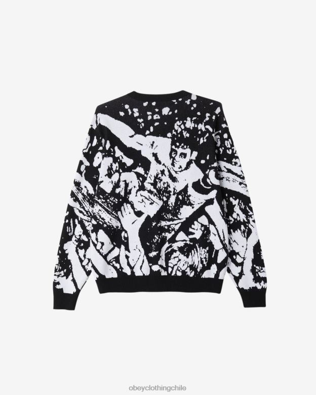 ropa 40VX268 hombres suéter de surf multitud OBEY negro múltiple