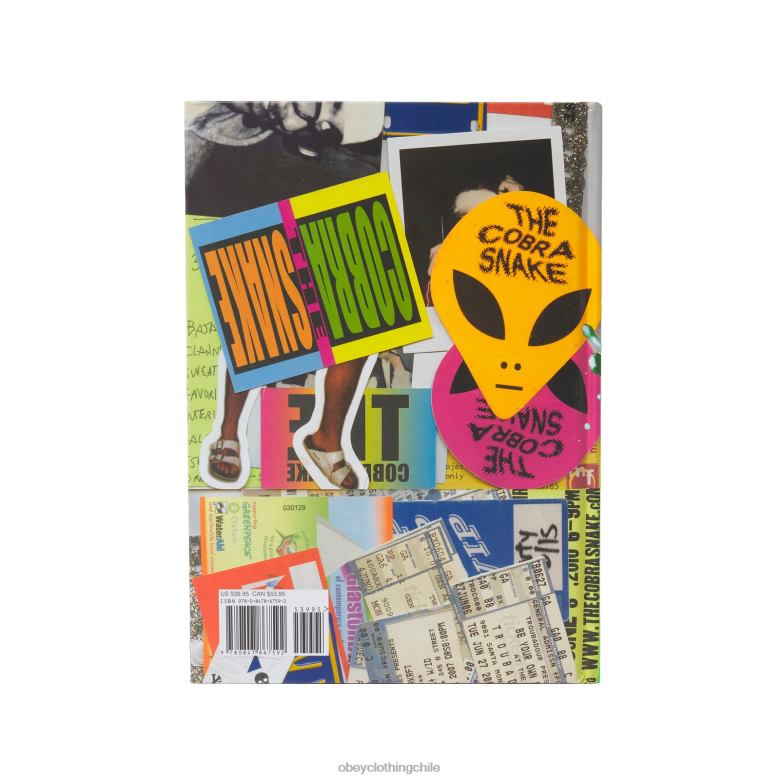 accesorios 40VX1059 hombres the cobrasnake: libro de archivo y2k, estampado y paquete de camisetas OBEY blanco