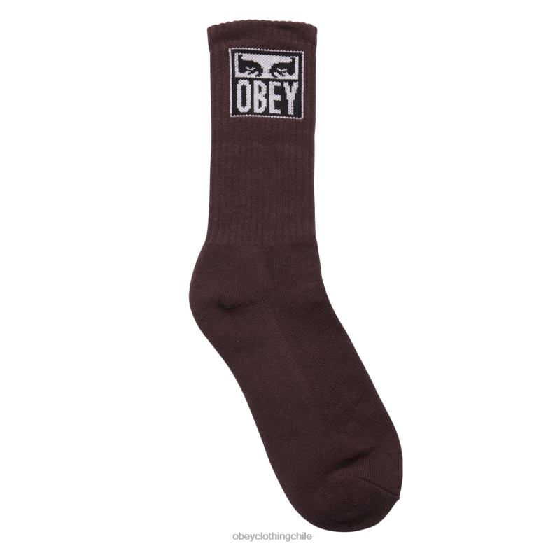 accesorios 40VX1065 hombres icono de ojos calcetines OBEY java marrón