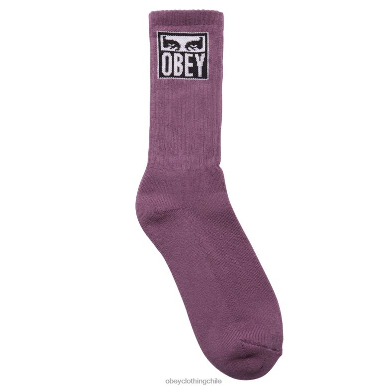 accesorios 40VX1068 hombres icono de ojos calcetines OBEY baya del vino