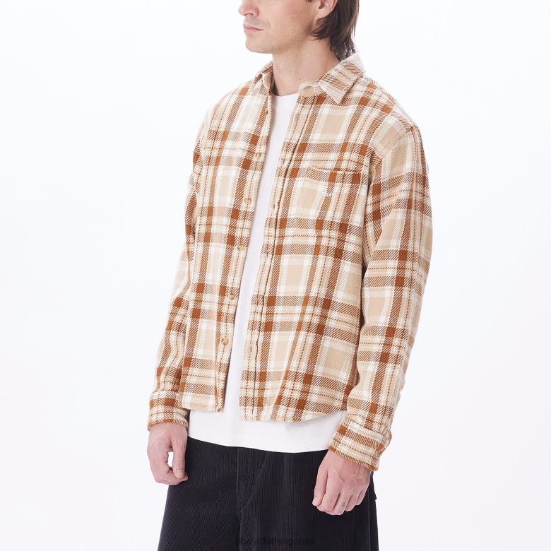 ropa 40VX757 hombres camisa fred OBEY crema irlandesa multi