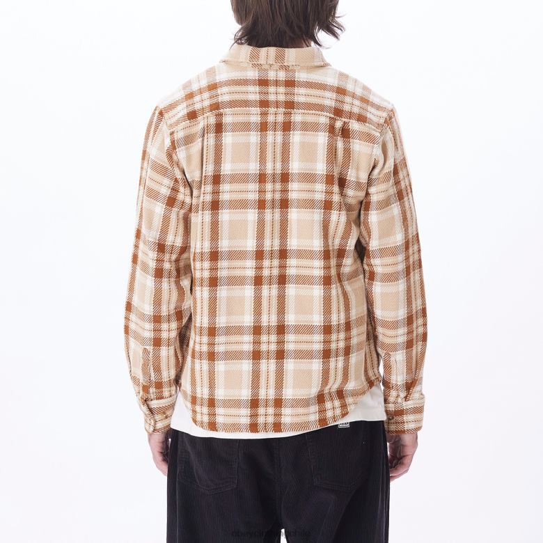 ropa 40VX757 hombres camisa fred OBEY crema irlandesa multi