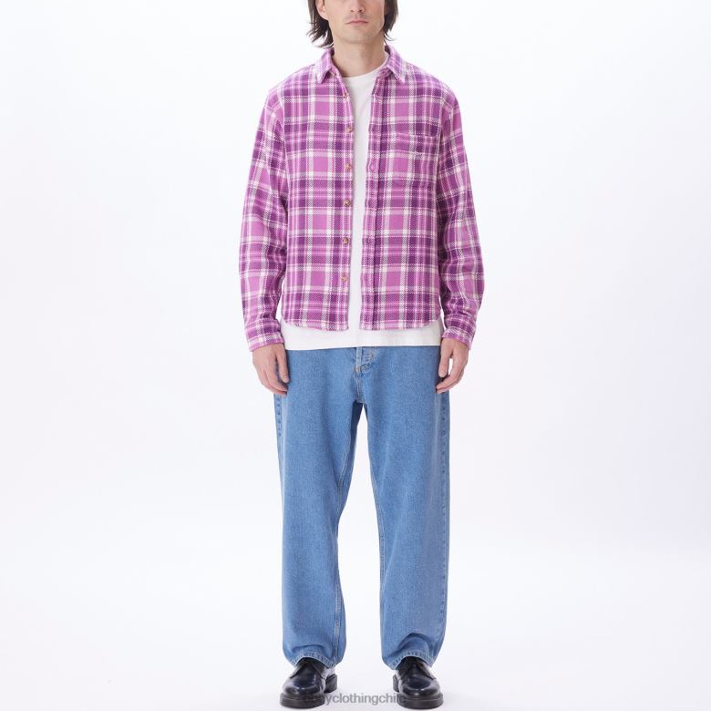 ropa 40VX758 hombres camisa fred OBEY mora morada multi