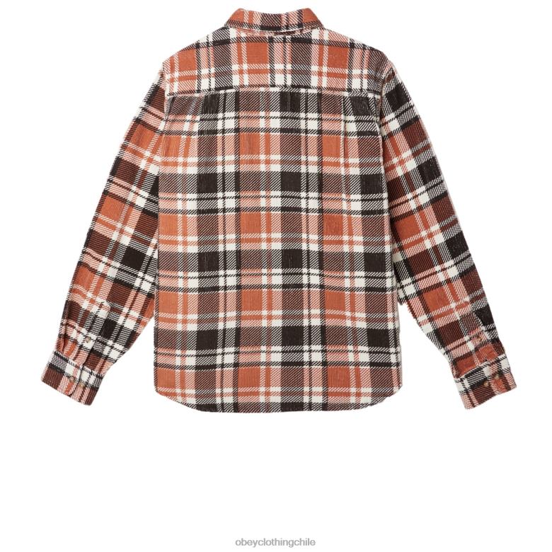 ropa 40VX761 hombres camisa de pana benny OBEY java marrón multi