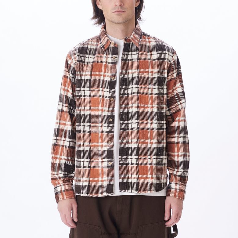 ropa 40VX761 hombres camisa de pana benny OBEY java marrón multi