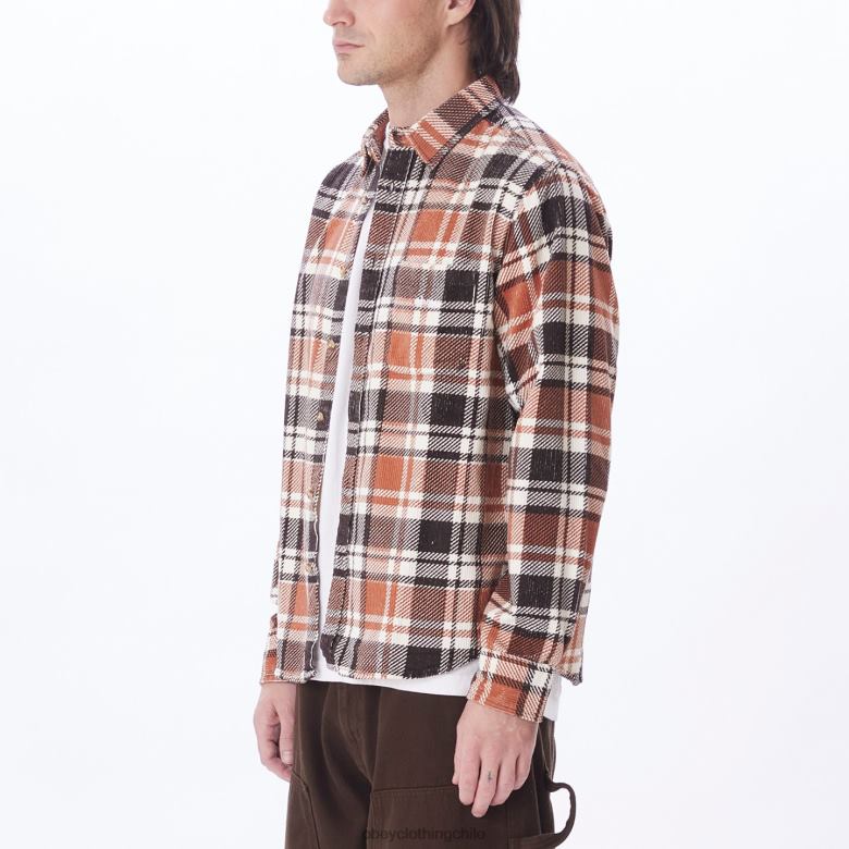 ropa 40VX761 hombres camisa de pana benny OBEY java marrón multi