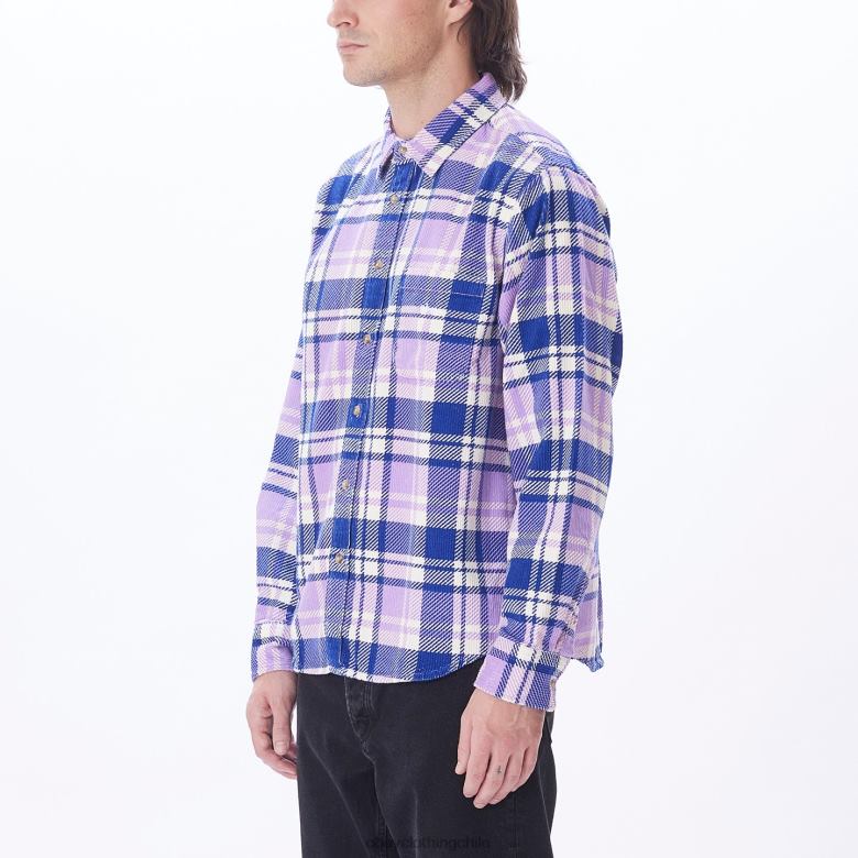 ropa 40VX762 hombres camisa de pana benny OBEY rosa morada multi