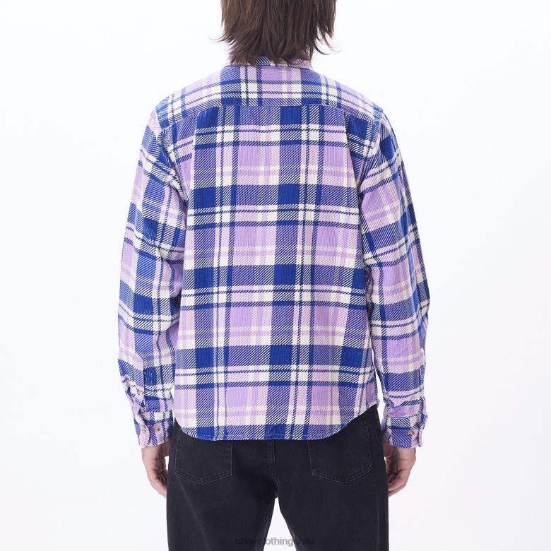 ropa 40VX762 hombres camisa de pana benny OBEY rosa morada multi