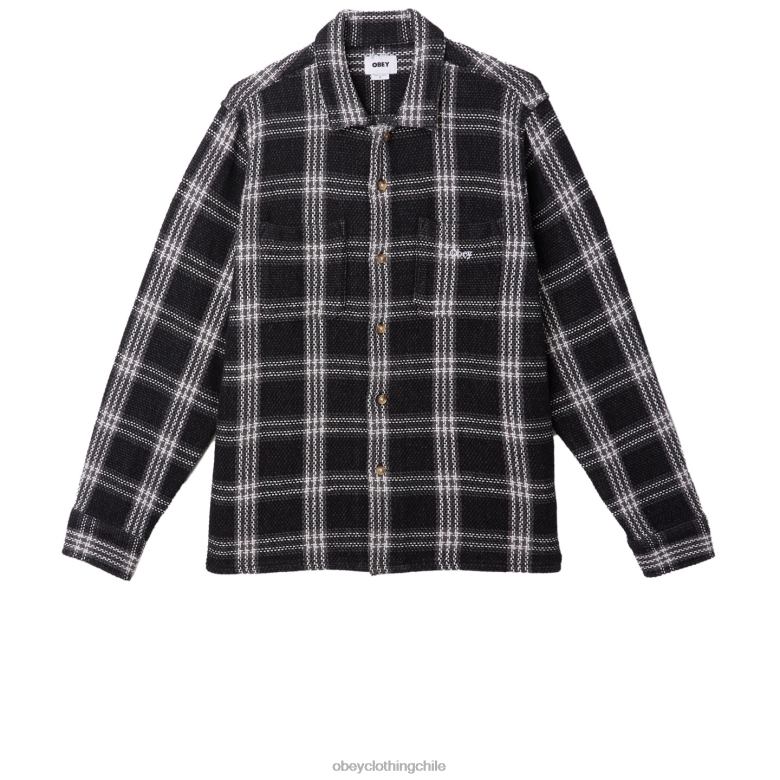 ropa 40VX763 hombres camisa wes OBEY negro múltiple