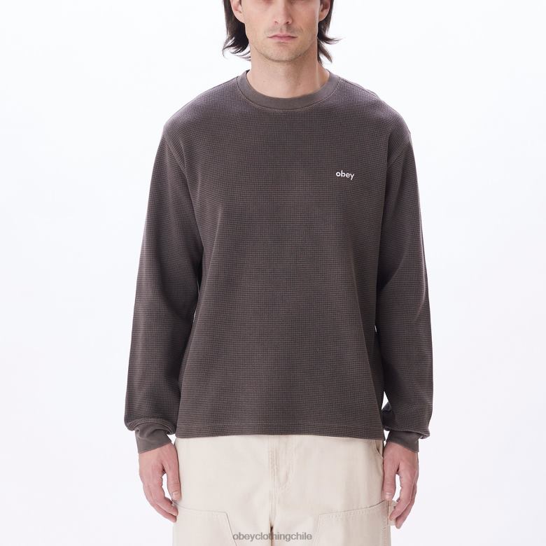 ropa 40VX768 hombres pigmento térmico en minúsculas OBEY pigmento marrón java