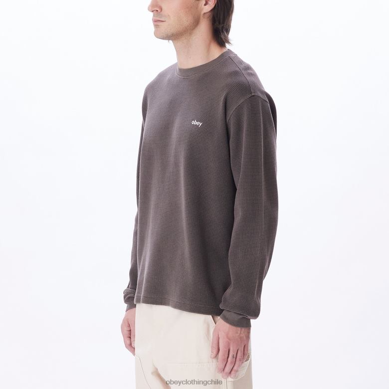 ropa 40VX768 hombres pigmento térmico en minúsculas OBEY pigmento marrón java