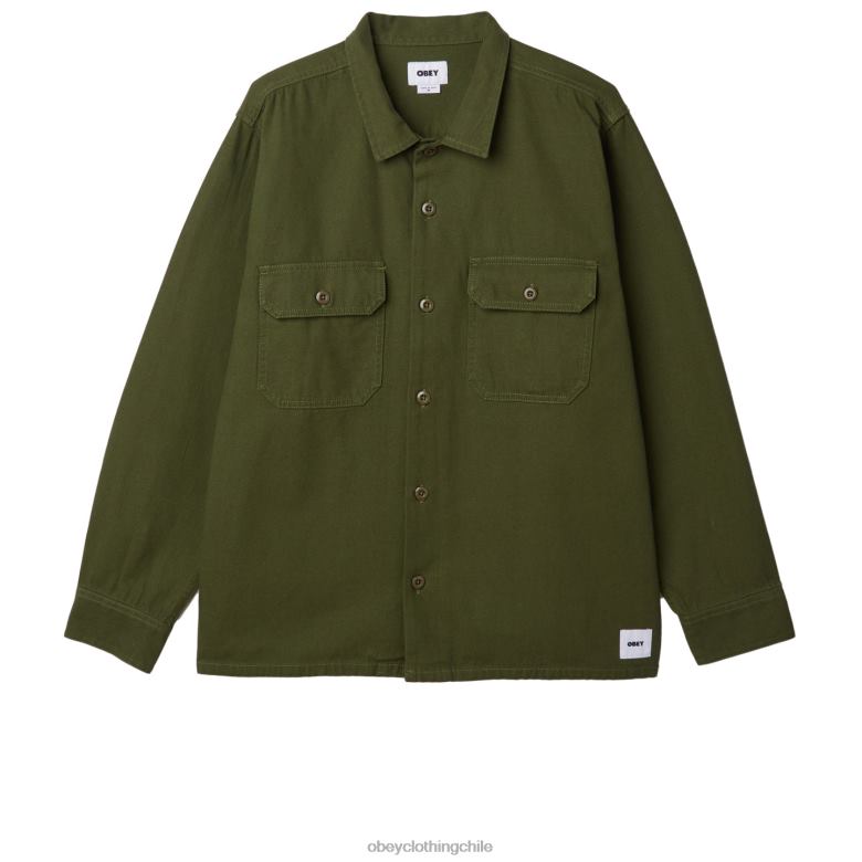 ropa 40VX769 hombres menos camisa OBEY ejército