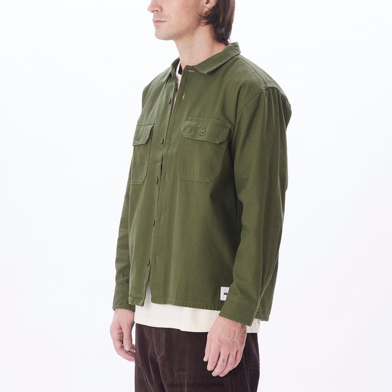 ropa 40VX769 hombres menos camisa OBEY ejército
