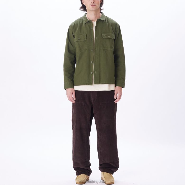 ropa 40VX769 hombres menos camisa OBEY ejército