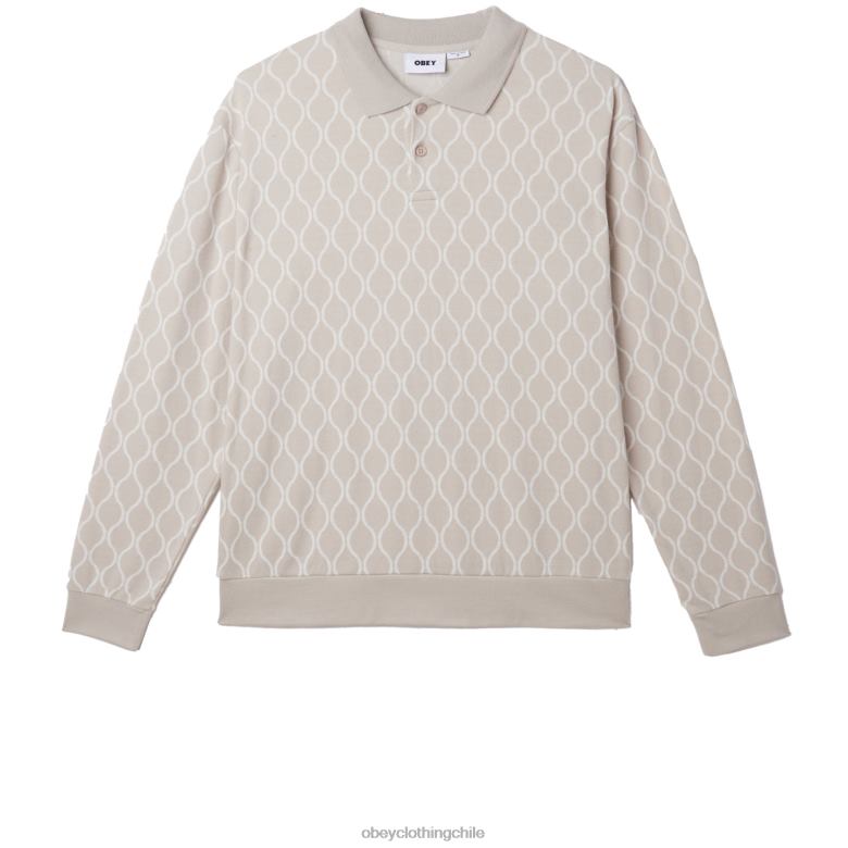 ropa 40VX776 hombres polo windmere jaquard OBEY gris plata multicolor