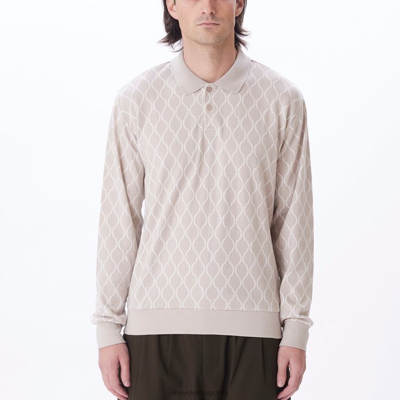 ropa 40VX776 hombres polo windmere jaquard OBEY gris plata multicolor