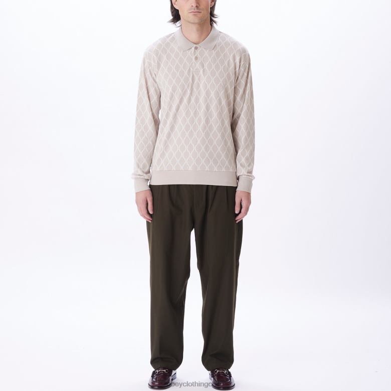 ropa 40VX776 hombres polo windmere jaquard OBEY gris plata multicolor