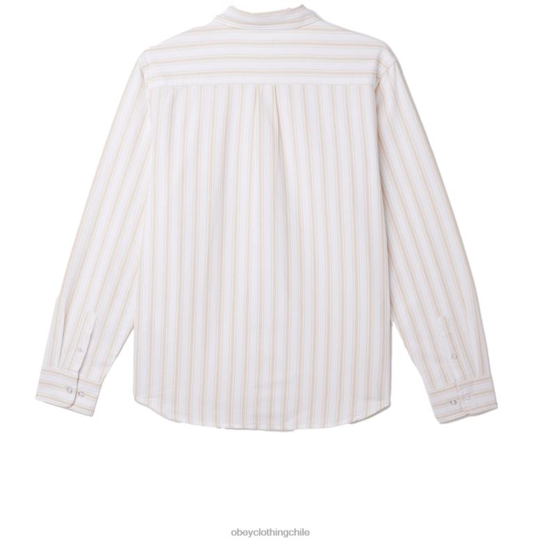 ropa 40VX778 hombres camisa de lucas OBEY crema irlandesa multi