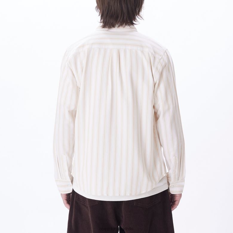 ropa 40VX778 hombres camisa de lucas OBEY crema irlandesa multi