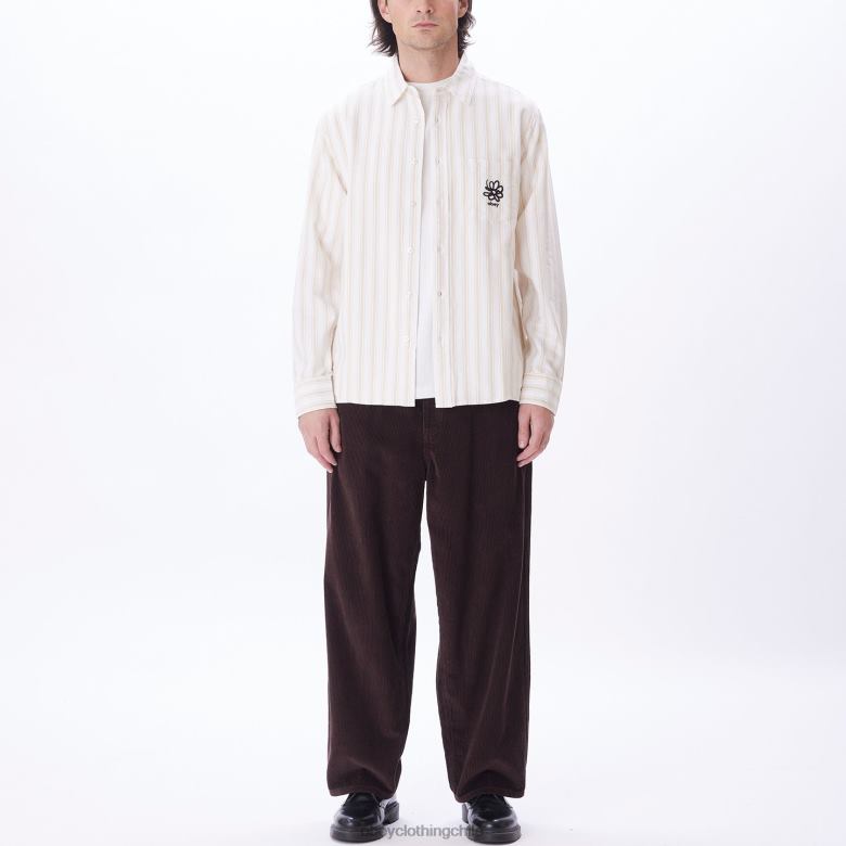 ropa 40VX778 hombres camisa de lucas OBEY crema irlandesa multi