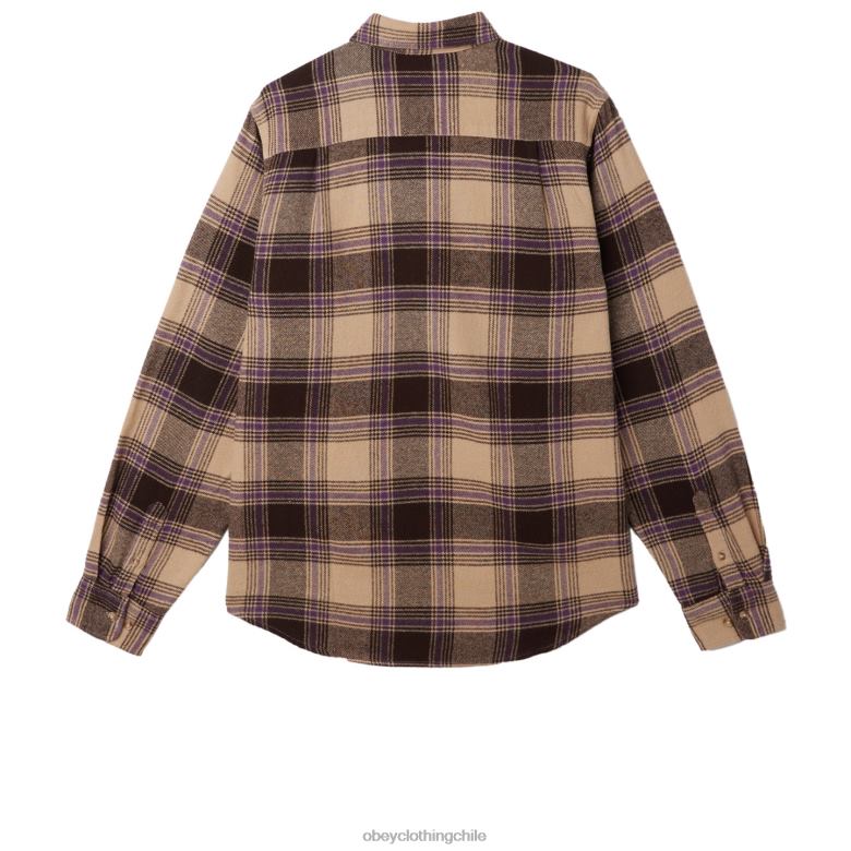 ropa 40VX779 hombres camisa alex OBEY crema irlandesa multi