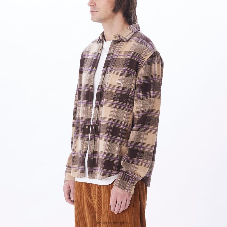 ropa 40VX779 hombres camisa alex OBEY crema irlandesa multi