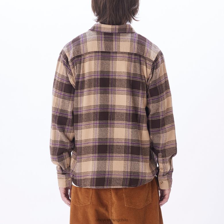 ropa 40VX779 hombres camisa alex OBEY crema irlandesa multi