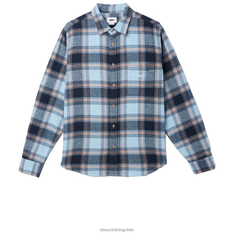 ropa 40VX780 hombres camisa alex OBEY cielo despejado multi