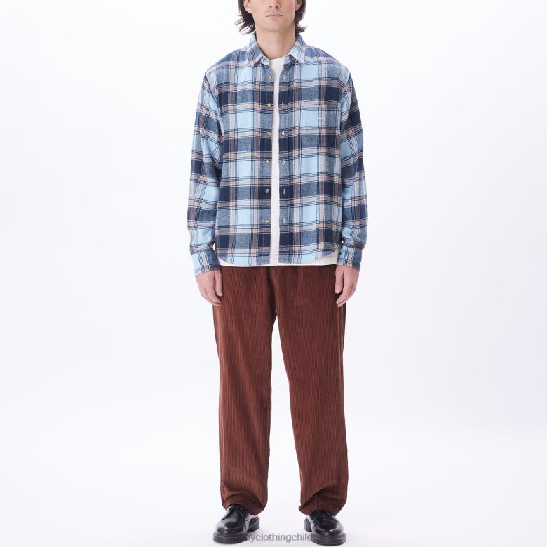 ropa 40VX780 hombres camisa alex OBEY cielo despejado multi