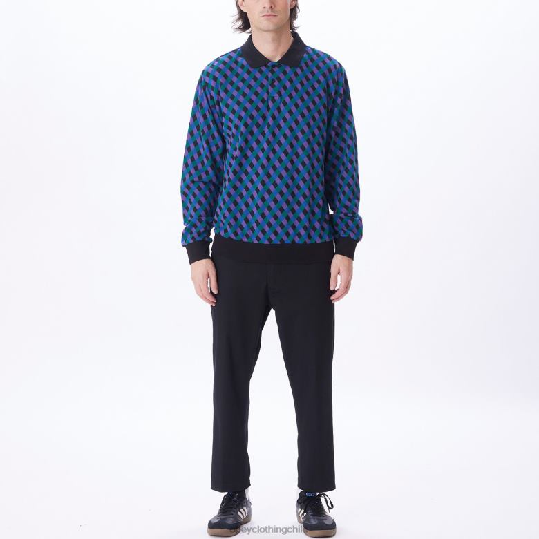 ropa 40VX784 hombres polo capri jaquard OBEY negro múltiple