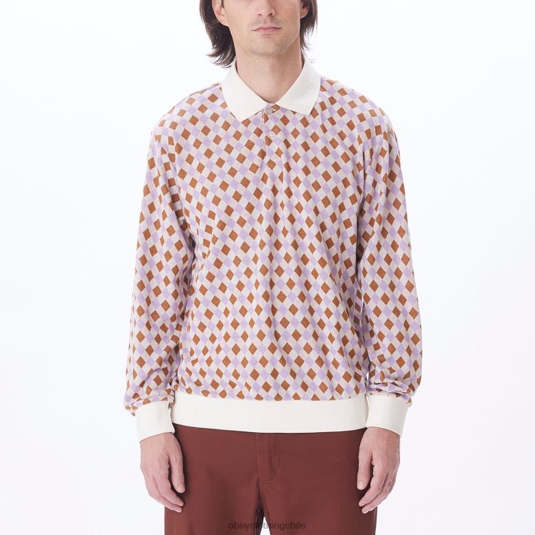 ropa 40VX785 hombres polo capri jaquard OBEY multi sin blanquear