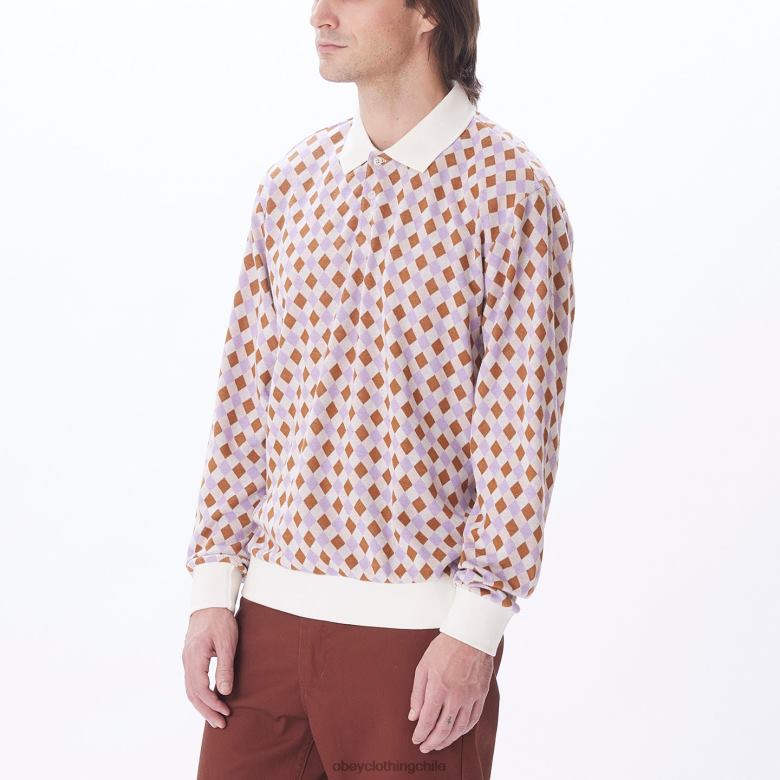 ropa 40VX785 hombres polo capri jaquard OBEY multi sin blanquear