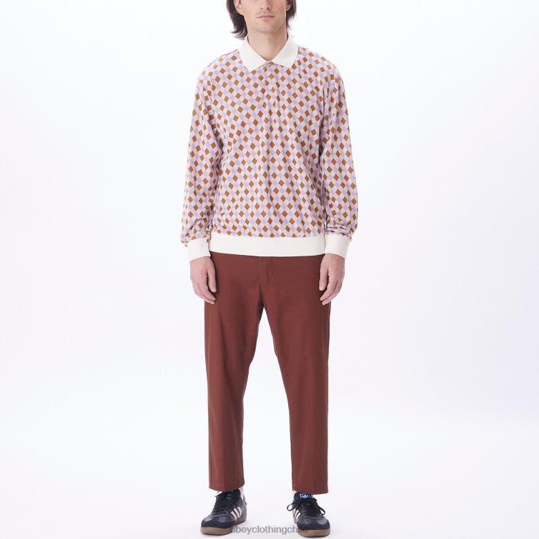 ropa 40VX785 hombres polo capri jaquard OBEY multi sin blanquear