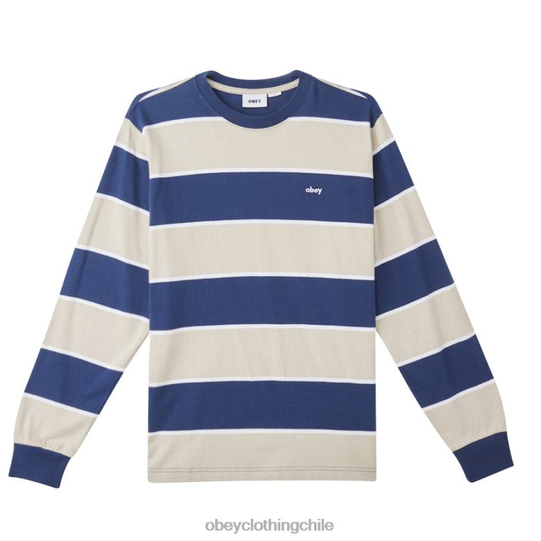 ropa 40VX790 hombres camisa bryon a rayas OBEY academia azul marino multi