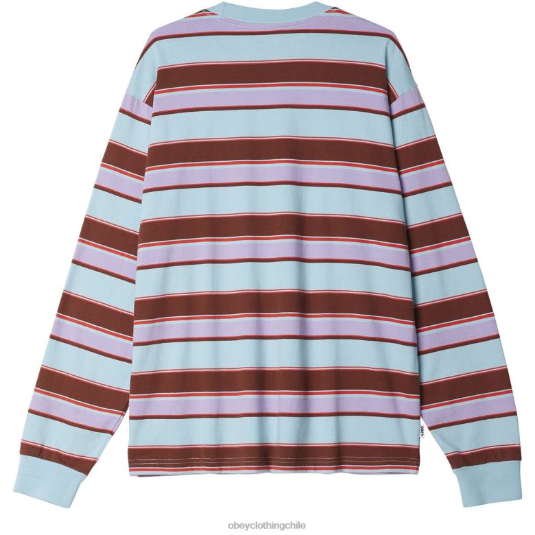 ropa 40VX791 hombres camiseta directa ls OBEY cielo azul multi