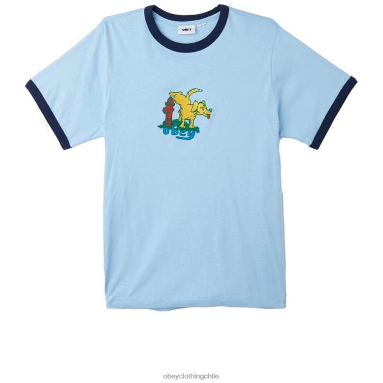 ropa 40VX797 hombres camiseta ringer de sabueso OBEY cielo despejado multi