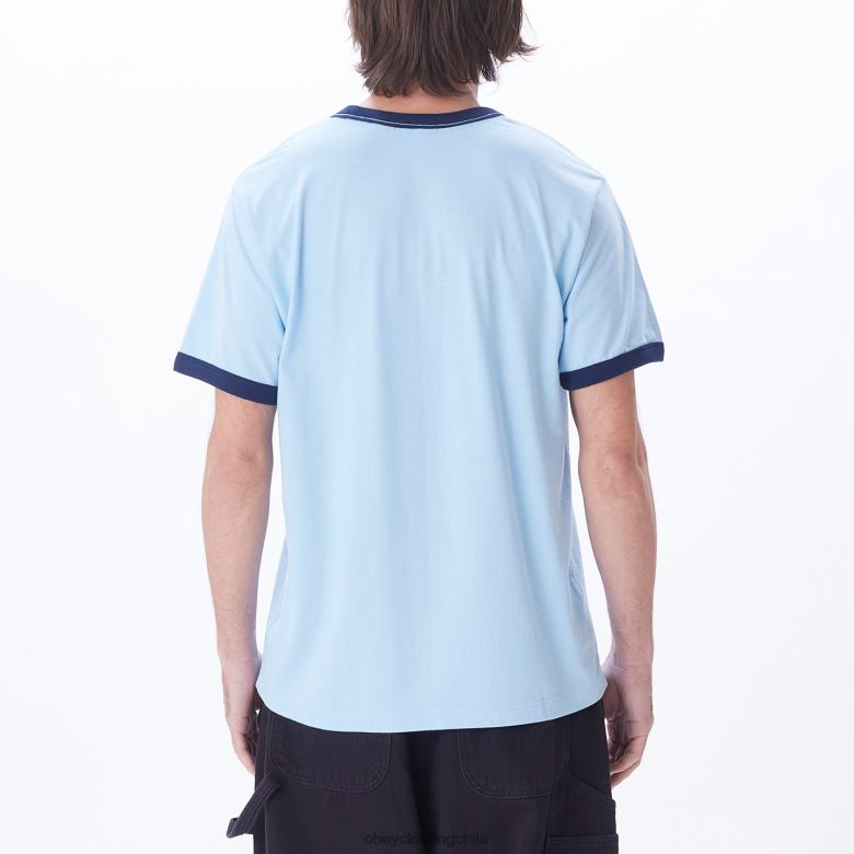 ropa 40VX797 hombres camiseta ringer de sabueso OBEY cielo despejado multi