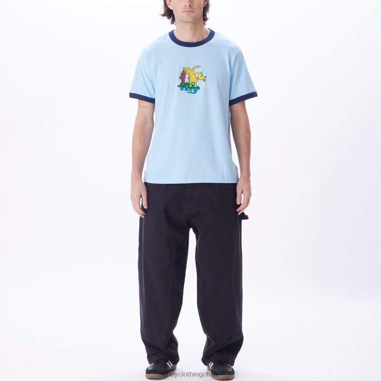 ropa 40VX797 hombres camiseta ringer de sabueso OBEY cielo despejado multi