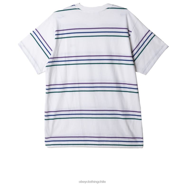 ropa 40VX798 hombres camiseta con rayas Montrose OBEY blanco multicolor