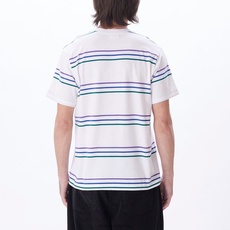 ropa 40VX798 hombres camiseta con rayas Montrose OBEY blanco multicolor