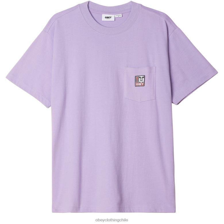 ropa 40VX801 hombres camiseta con bolsillo de puntos OBEY lavanda digital