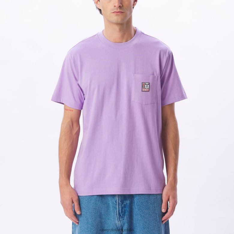 ropa 40VX801 hombres camiseta con bolsillo de puntos OBEY lavanda digital