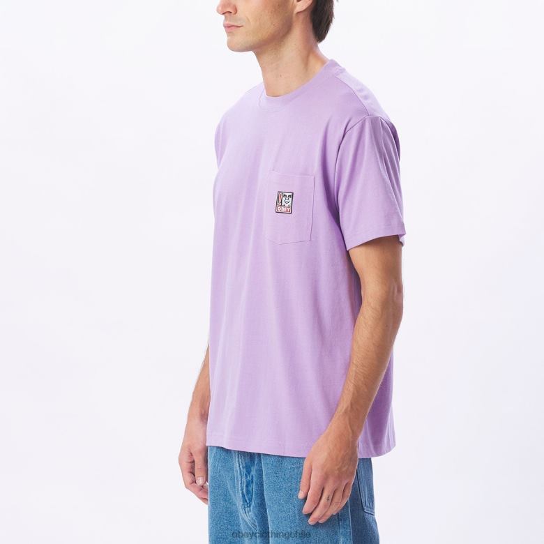 ropa 40VX801 hombres camiseta con bolsillo de puntos OBEY lavanda digital
